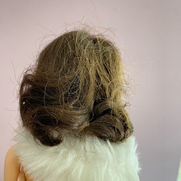 Vintage Enchanted Evening Barbie Doll Pink Gown White Stole Brunette Repro - Picture 8 of 12